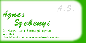 agnes szebenyi business card