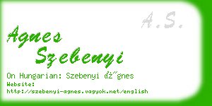 agnes szebenyi business card